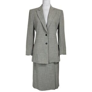 Vintage 90s Houndstooth Skirt Suit Size 8 Blazer Business Powersuit 2 Piece Set